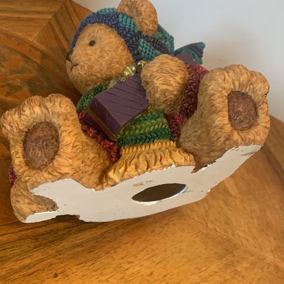 Teddy Bear Figurine with Gift Coin Bank Multicolor Resin - Picture 9 of 10